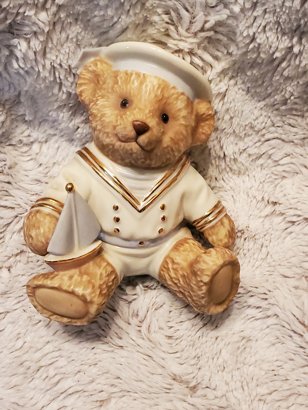 Vintage LENOX First Mate Teddy Bear Sailor 24K Gold Accents